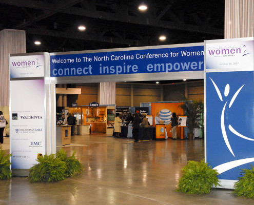 North Carolina Governor’s Conference for Women trade show entrance.