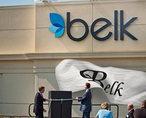 The rebranding events for Belk were multi-day corporate events that included pyrotechnics, fashion shows, an elegant dinner and a kabuki drop.