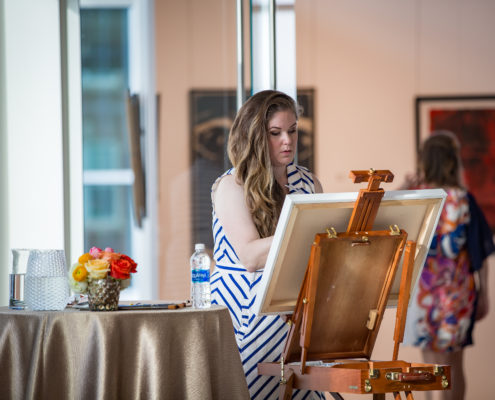 To show the artistic talent at Wofford University, current students performed their work live for guests to enjoy at a grand opening.