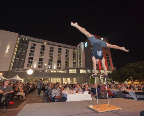 This unique acrobatic act wowed guests at an annual community feast.